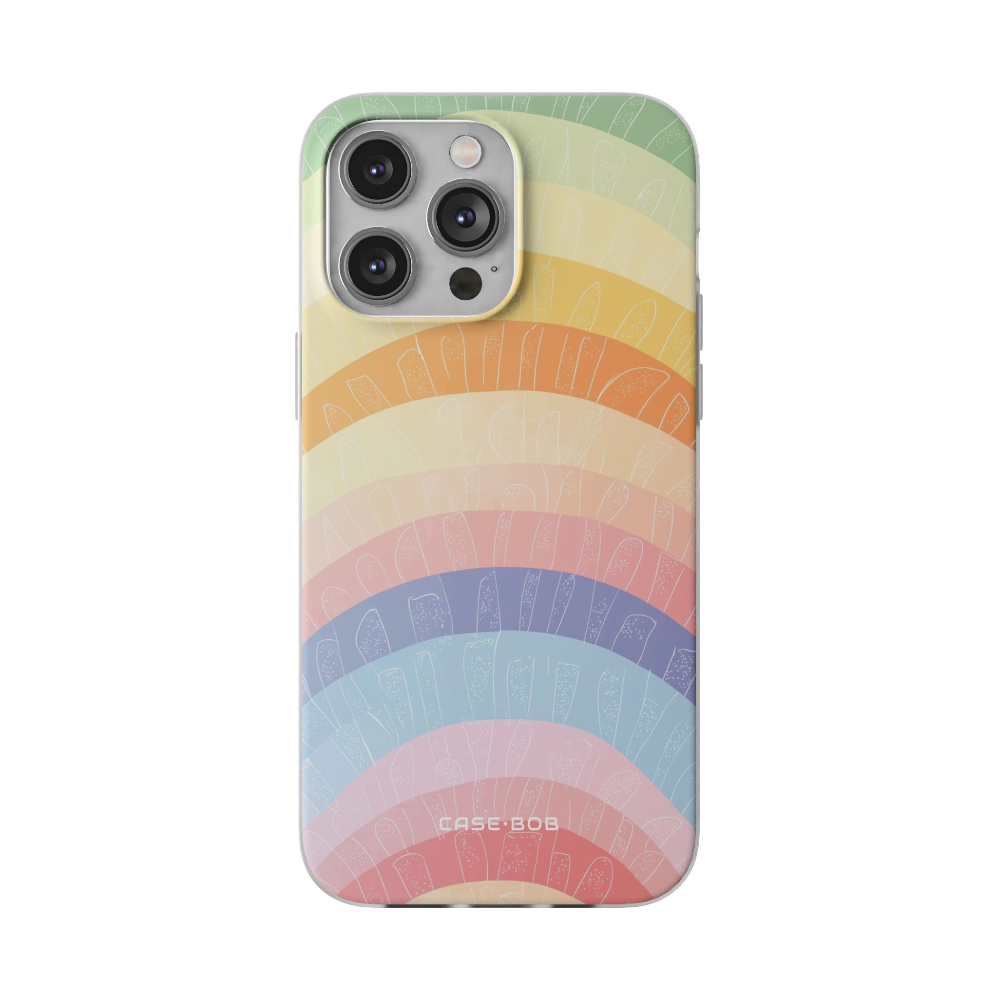 Pastel Rainbow Bands iPhone 14 Pro Max Case - Soft