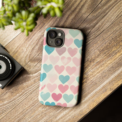 Retro Hearts Symmetry - iPhone Case