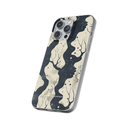 Organic Fluid Silhouettes with Cosmic Depth iPhone 14 - Flexi Phone Case