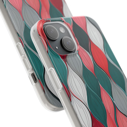 Leaf Cascade Teal iPhone 15 Plus Case - Soft