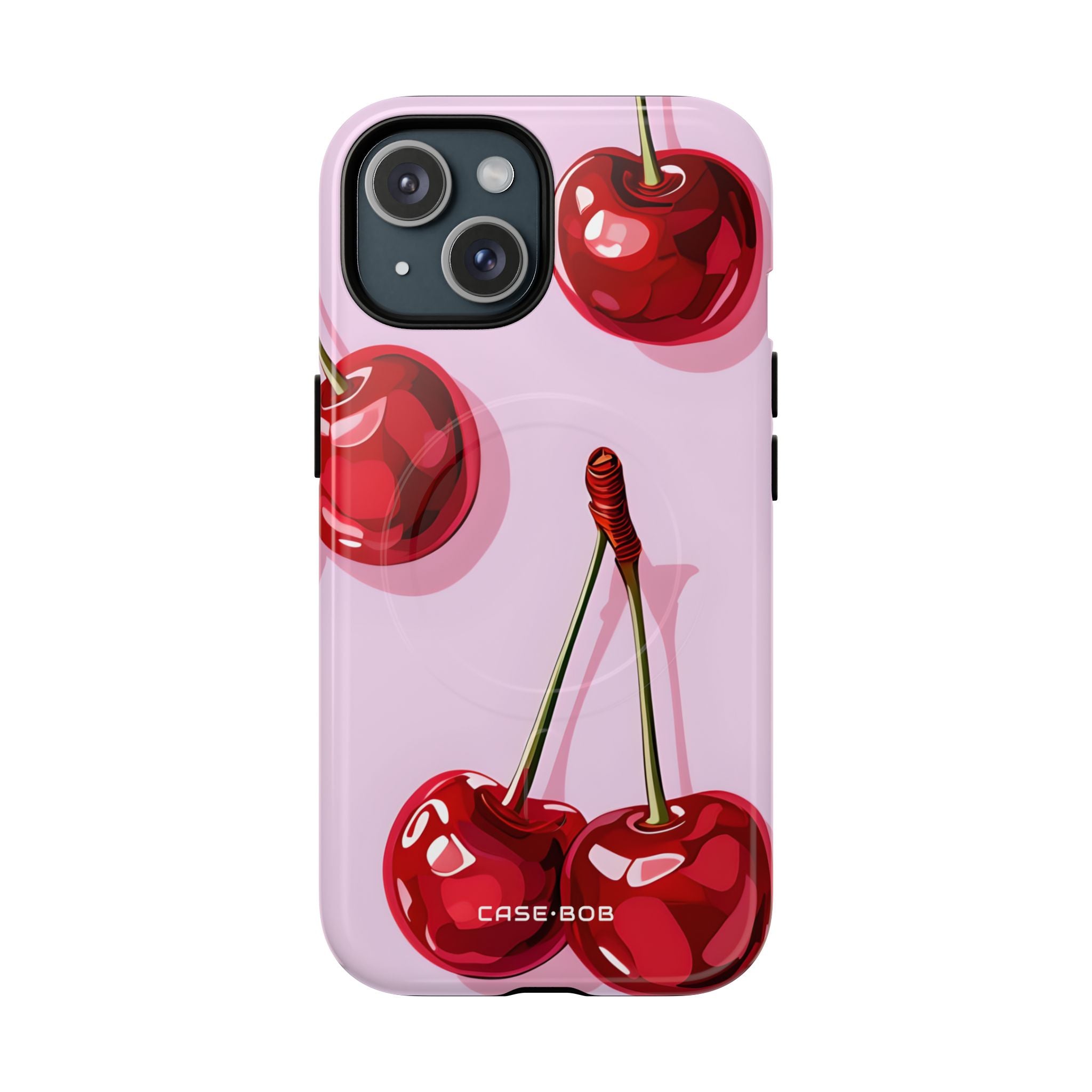 Glossy Cherry Burst iPhone 15 Case - Tough+