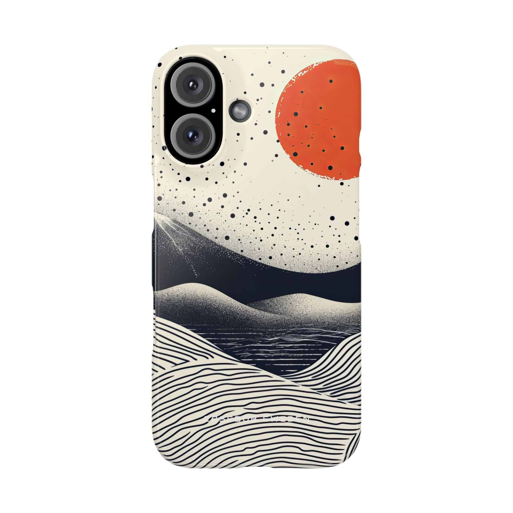 Red Sun Over Flowing Horizons iPhone 16 - Slim Phone Case