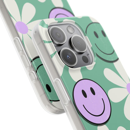 Smiley Daisy Glow iPhone 15 Pro Case - Soft