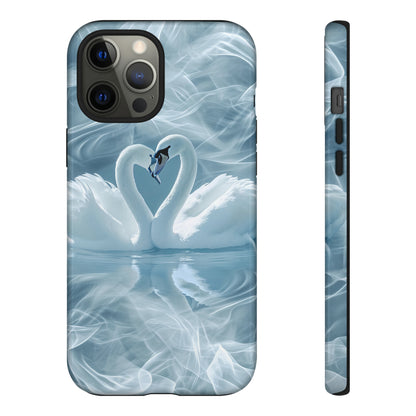 Swan Pair Ribbon Grace - Protective Phone Case