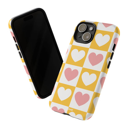 Heart Grid Harmony - iPhone Case