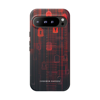 Cyber Gradient Locks Google Pixel 9 - Tough Phone Case