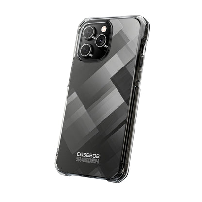 Grayscale Geometric Layers iPhone 14 - Impact Clear+