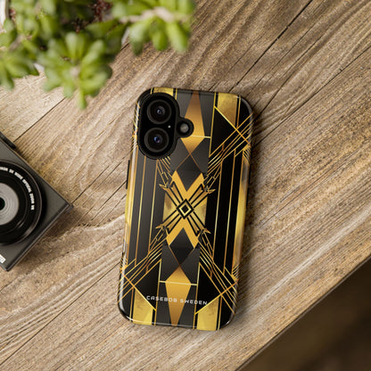 Golden Geometric Elegance iPhone 16 - Tough Phone Case