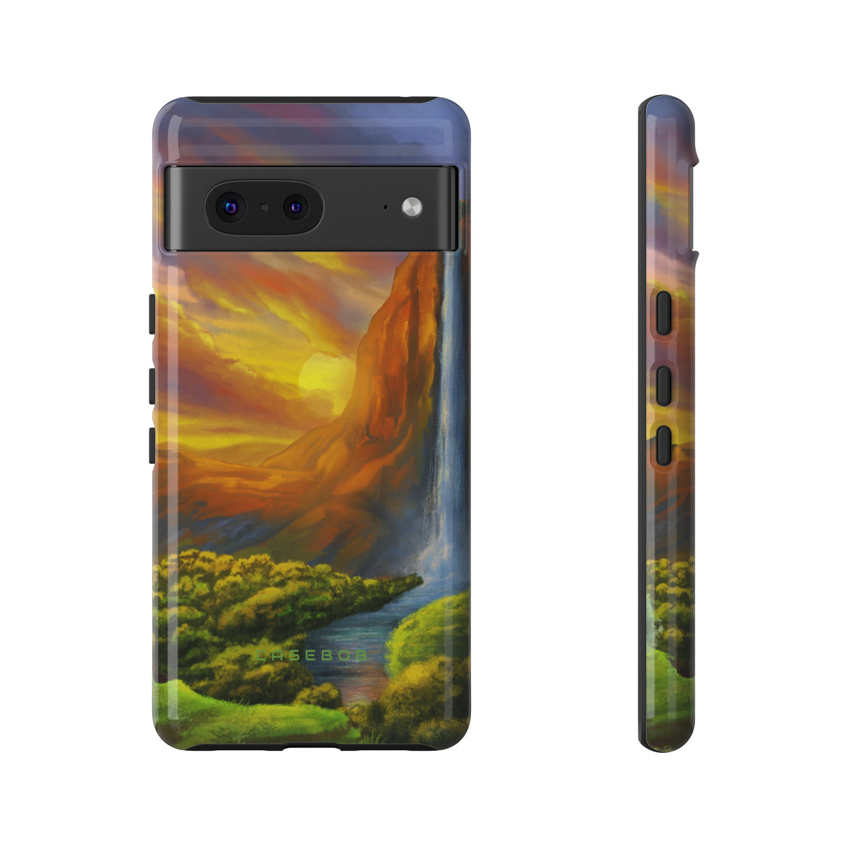 Fantasy Landscape with Waterfall - Protective Phone Case