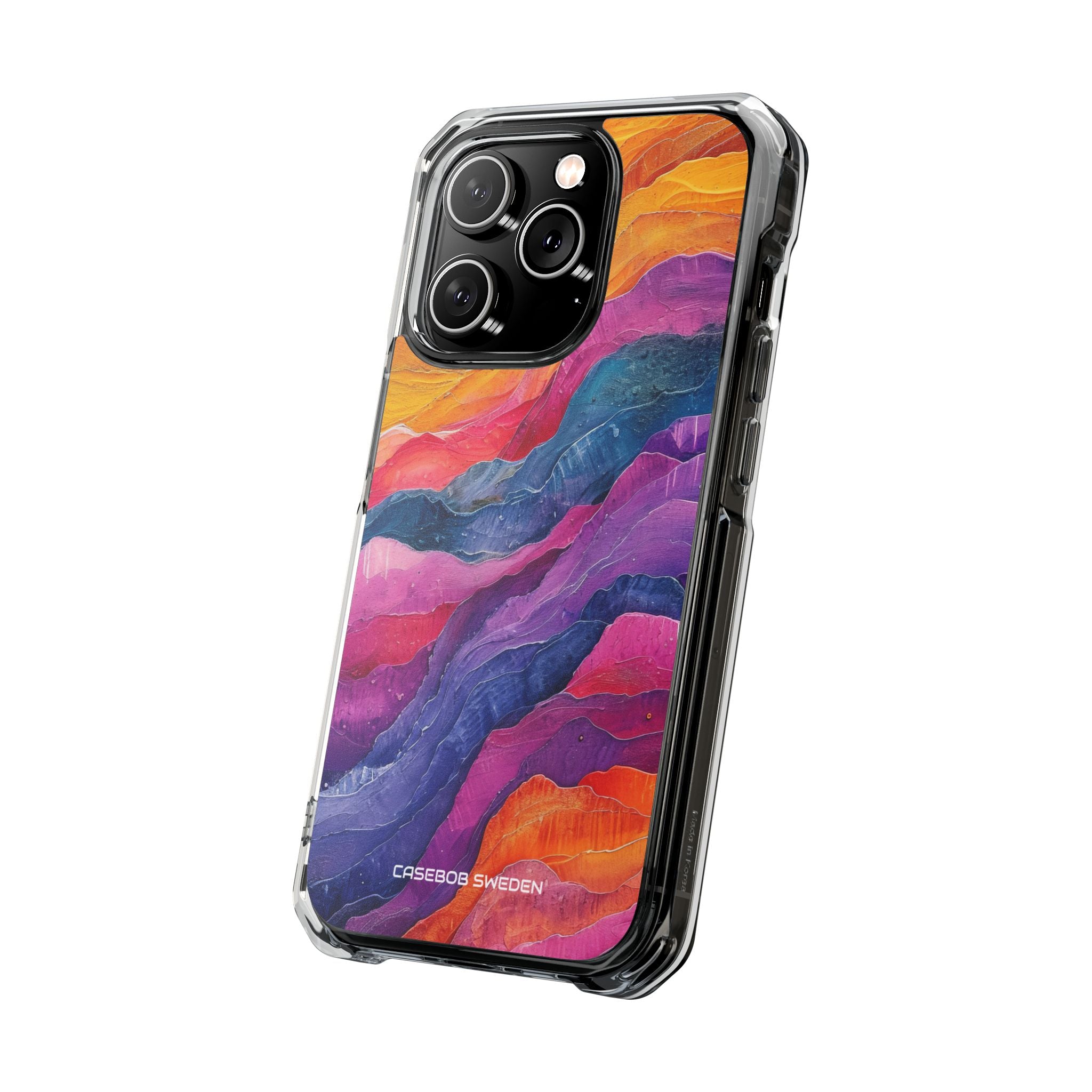 Vibrant Abstract Waves - Clear Impact iPhone 14 Phone Case