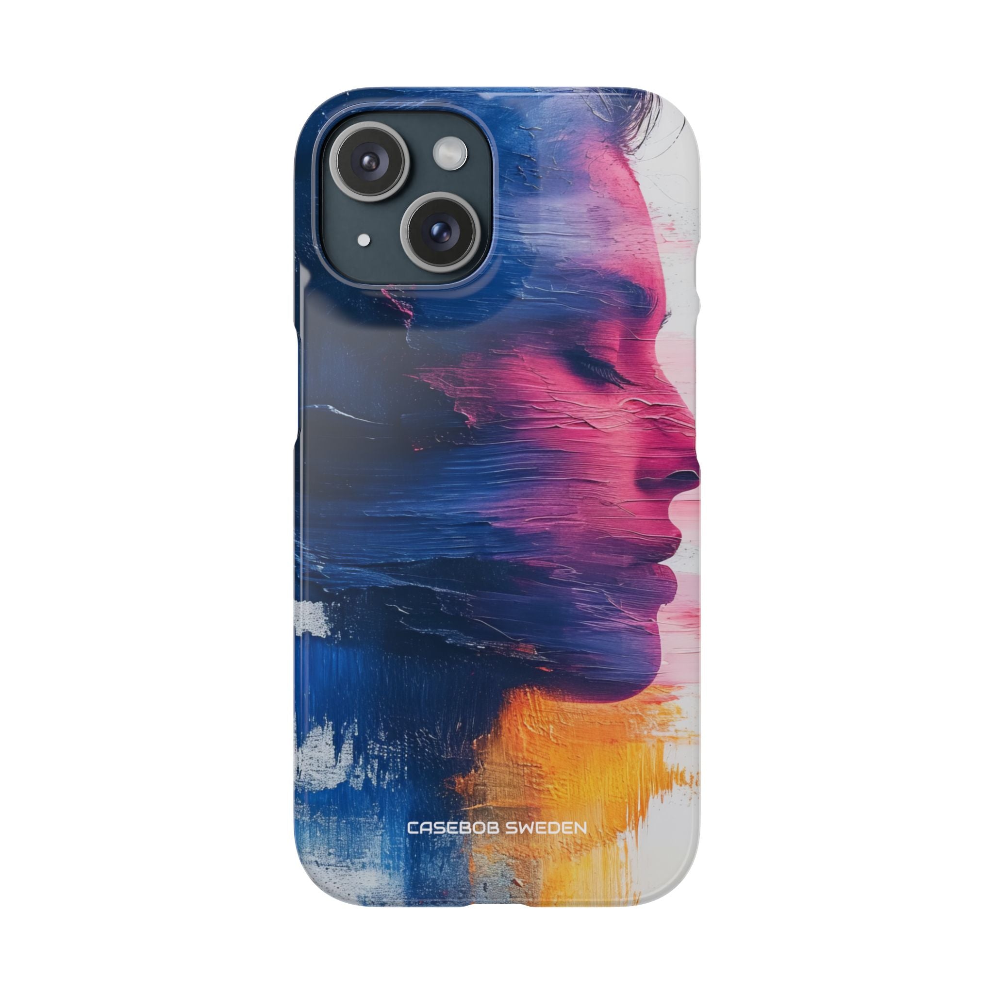 Blue Magenta Portrait - Slim iPhone 15 Phone Case