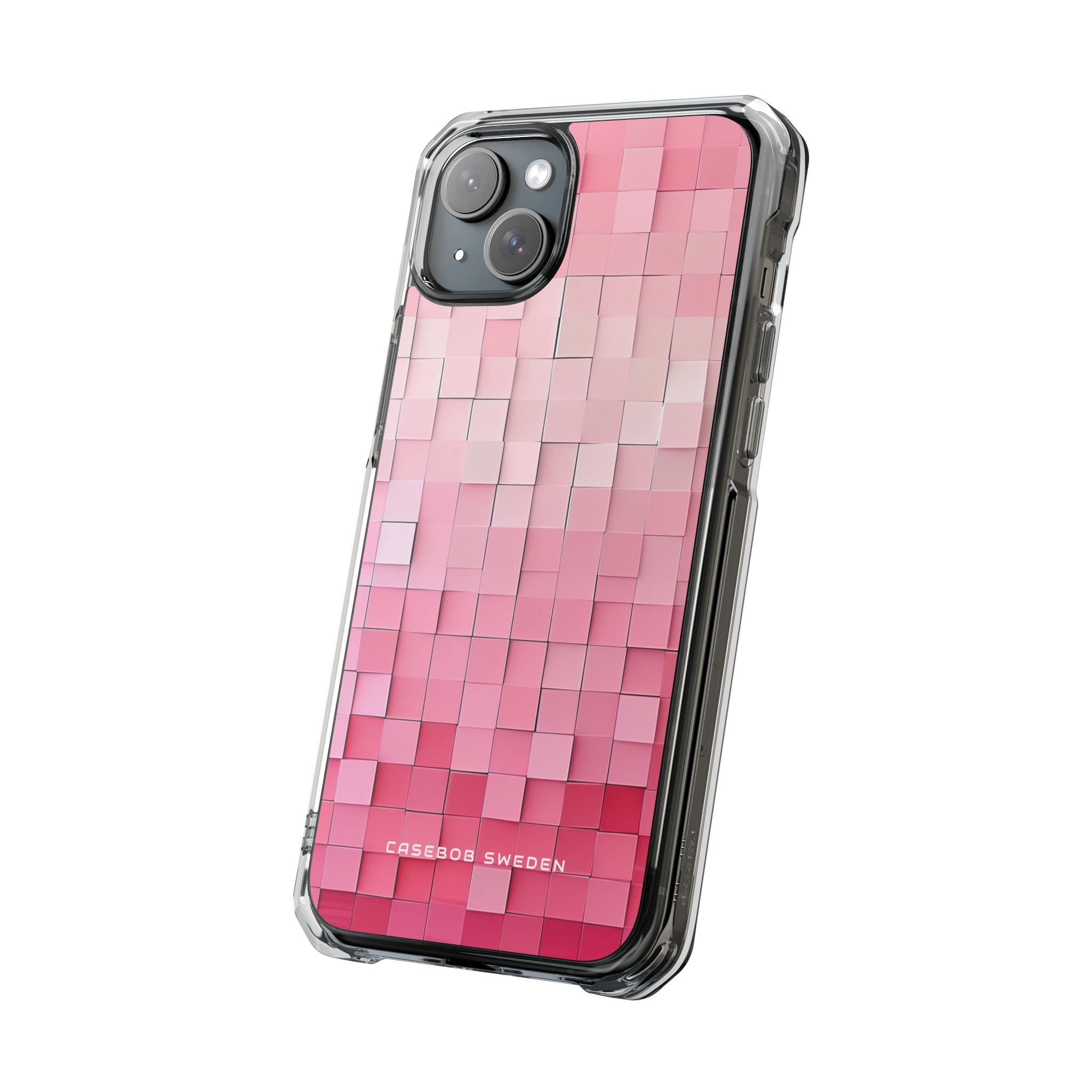 Gradient Pink Mosaic iPhone 15 - Clear Impact Phone Case