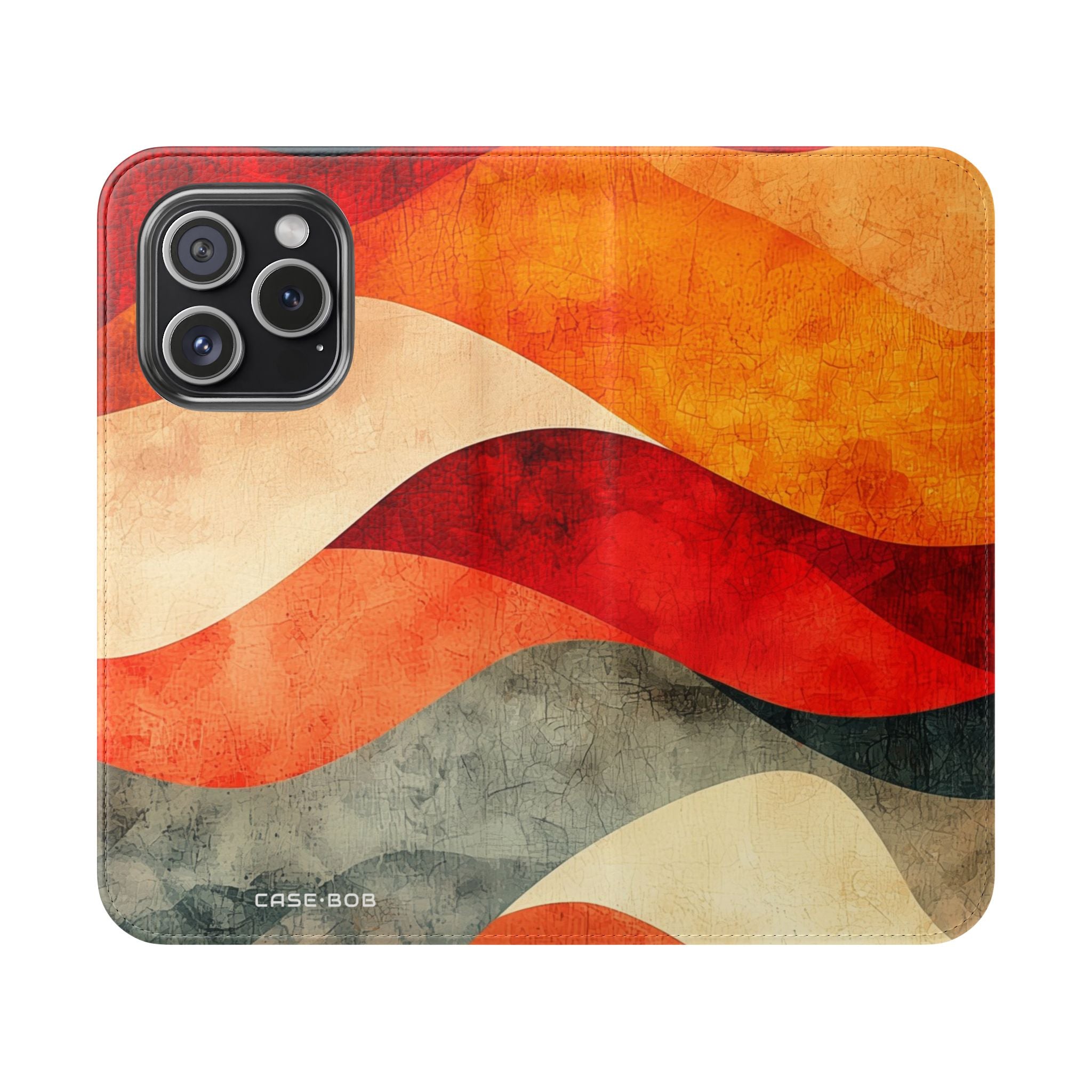 Crimson Ripples - iPhone 15 Pro Case - Wallet