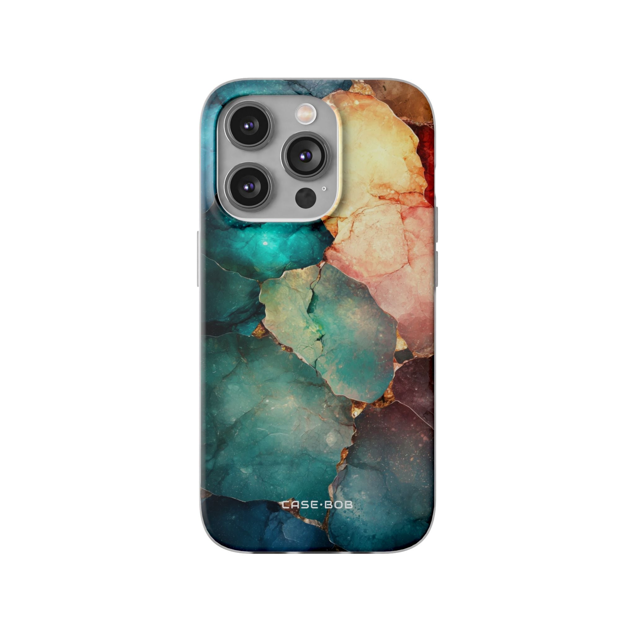 Teal Mosaic Veins iPhone 14 Pro Case - Soft