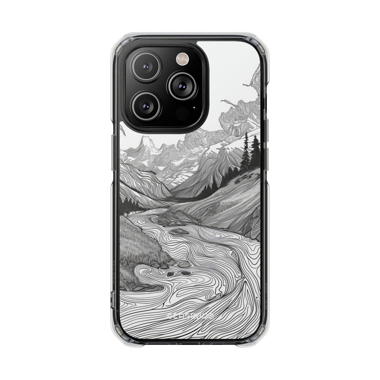 Monochrome Serenity – Handyhülle für iPhone (Clear Impact – Magnetisch)