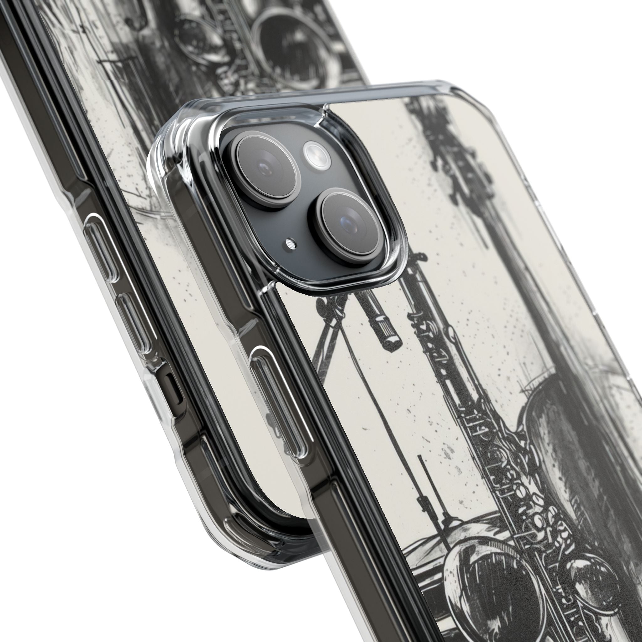 Jazz Instrument Line Symphony iPhone 15 - Clear Impact Phone Case