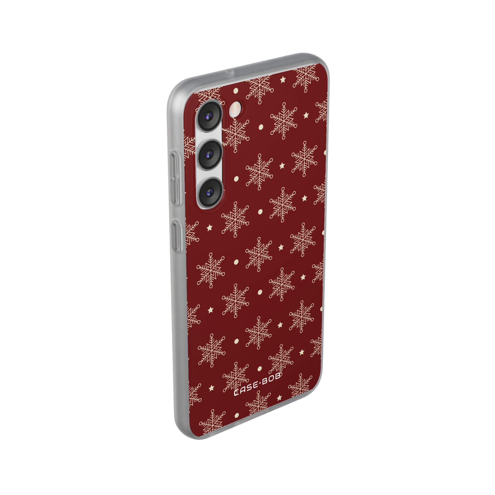Cream Snowflake Crimson Samsung S23 Plus Case - Soft