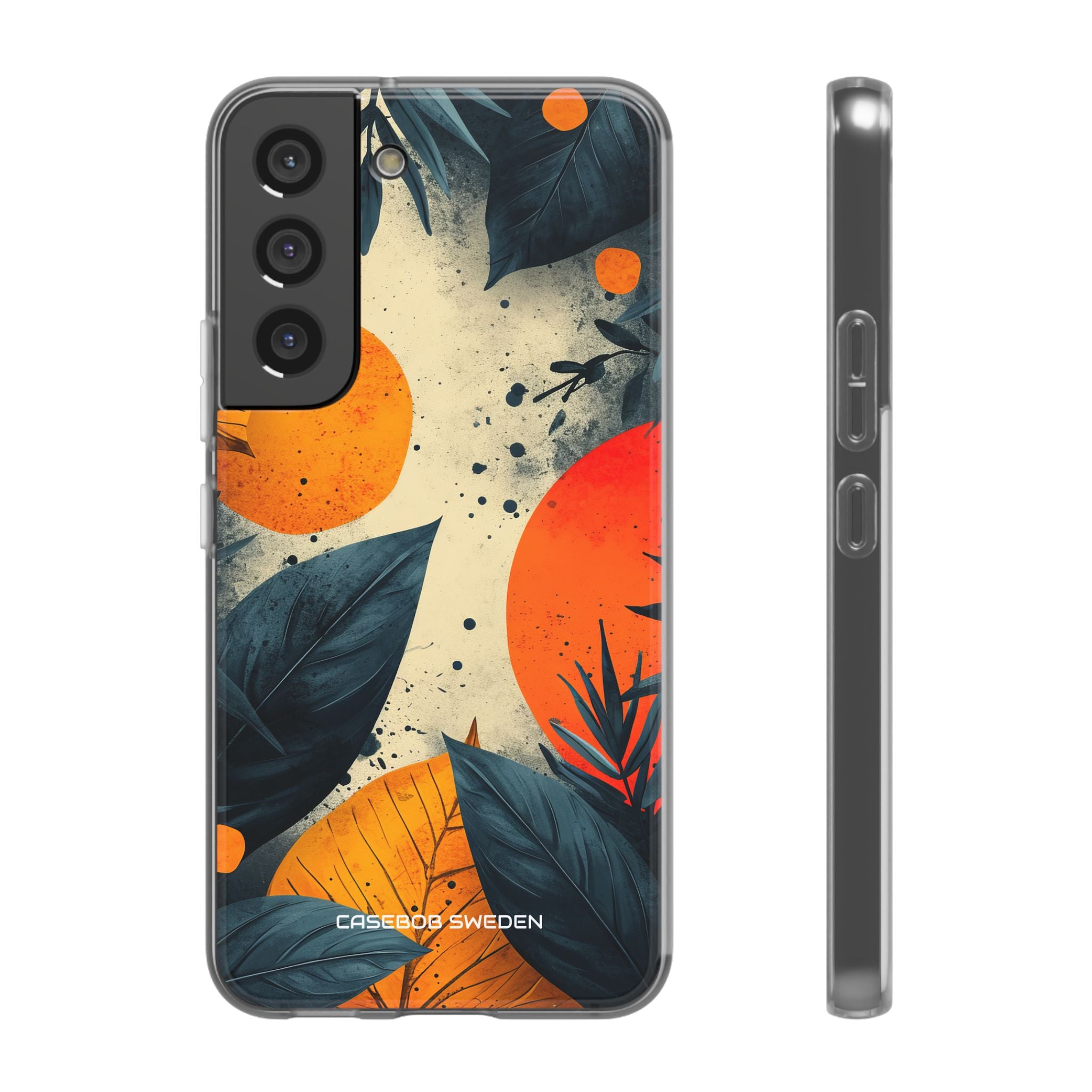 Tropical Blue Leaves - Flexi Samsung S22 Phone Case