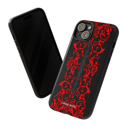 Crimson Spiral iPhone 15 Plus Case - Tough