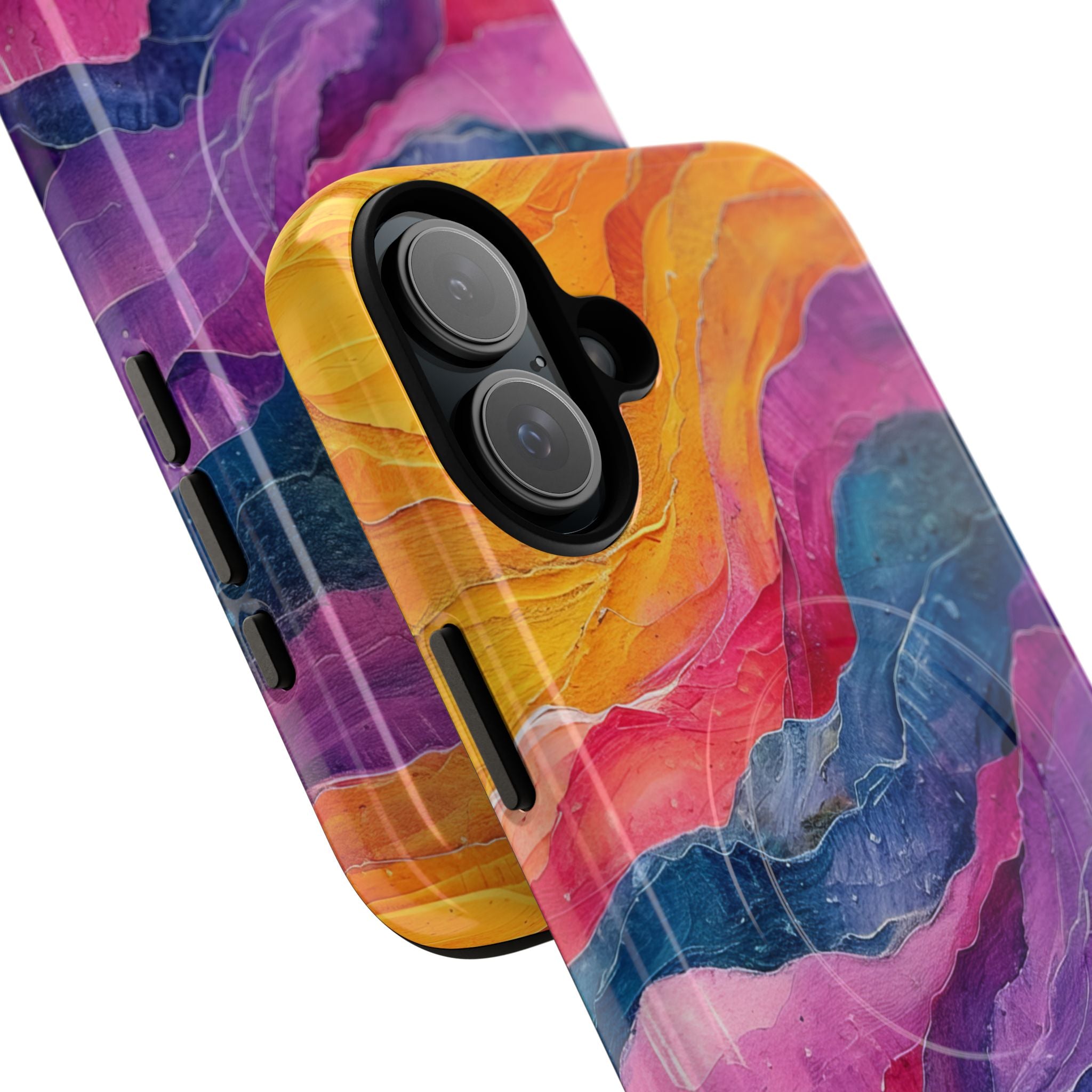 Vibrant Abstract Waves - Tough + MagSafe® iPhone 16 Phone Case