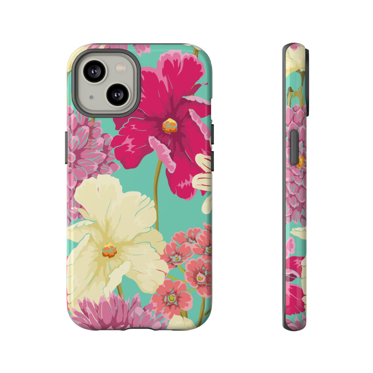 Colorful flowers in watercolor iPhone case - Protective Phone Case