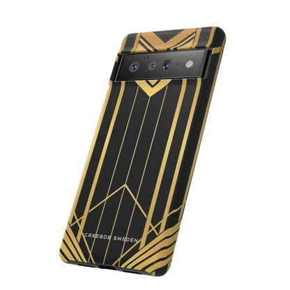 "Golden Art Deco Symmetry in Geometric Elegance" Google Pixel 6 - Tough Phone Case