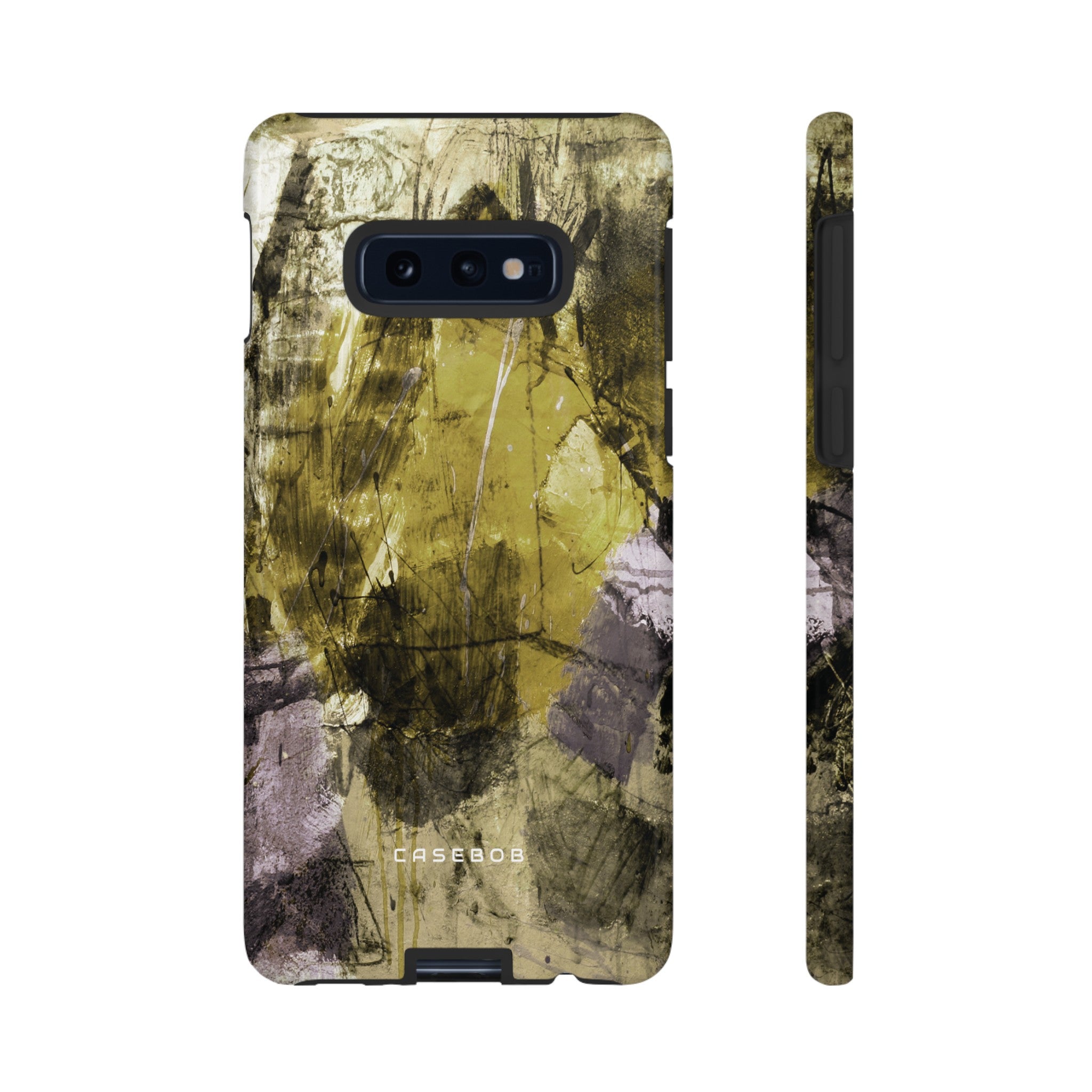 Yellow Grunge Art Phone Case - Protective Phone Case