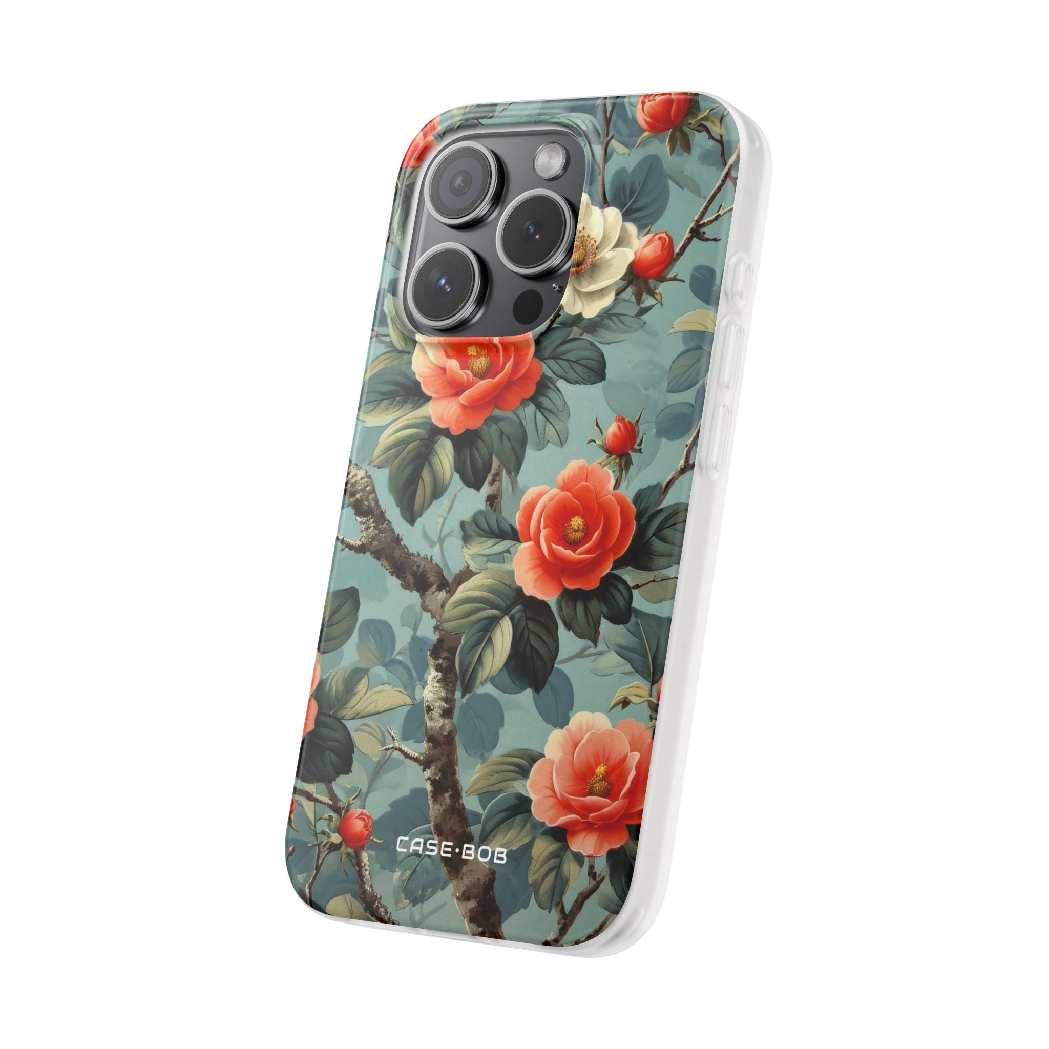 Coral Bloom iPhone 15 Pro Case - Soft