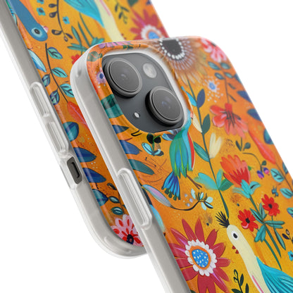 Colorful Birds Bloom iPhone 15 Case - Soft