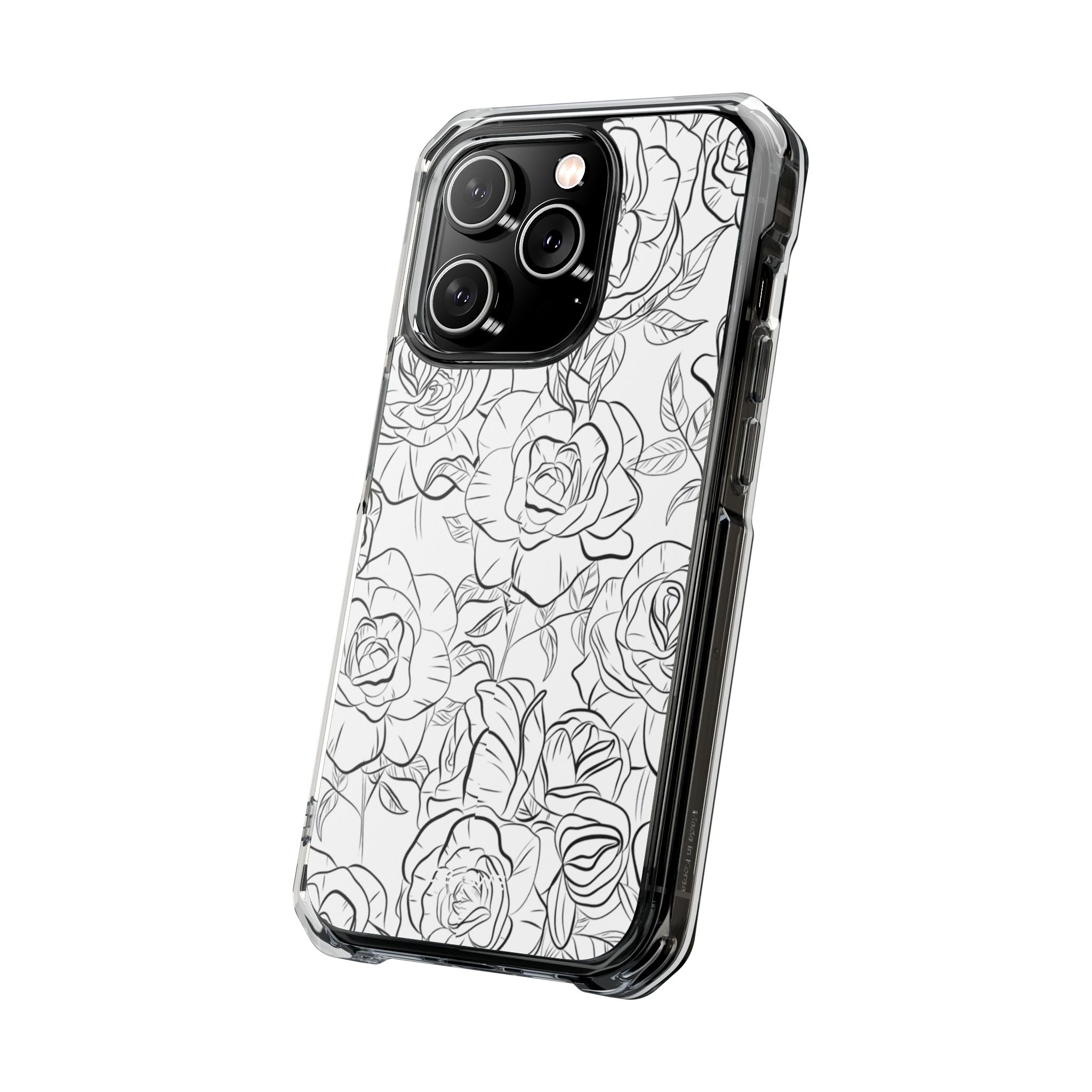 Intricate Rose Sketches iPhone Case - Impact