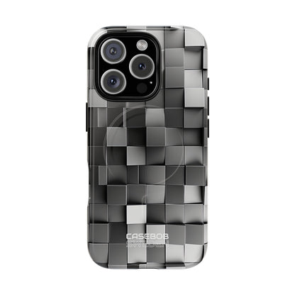 Monochrome Cube Depth iPhone 16 - Tough+