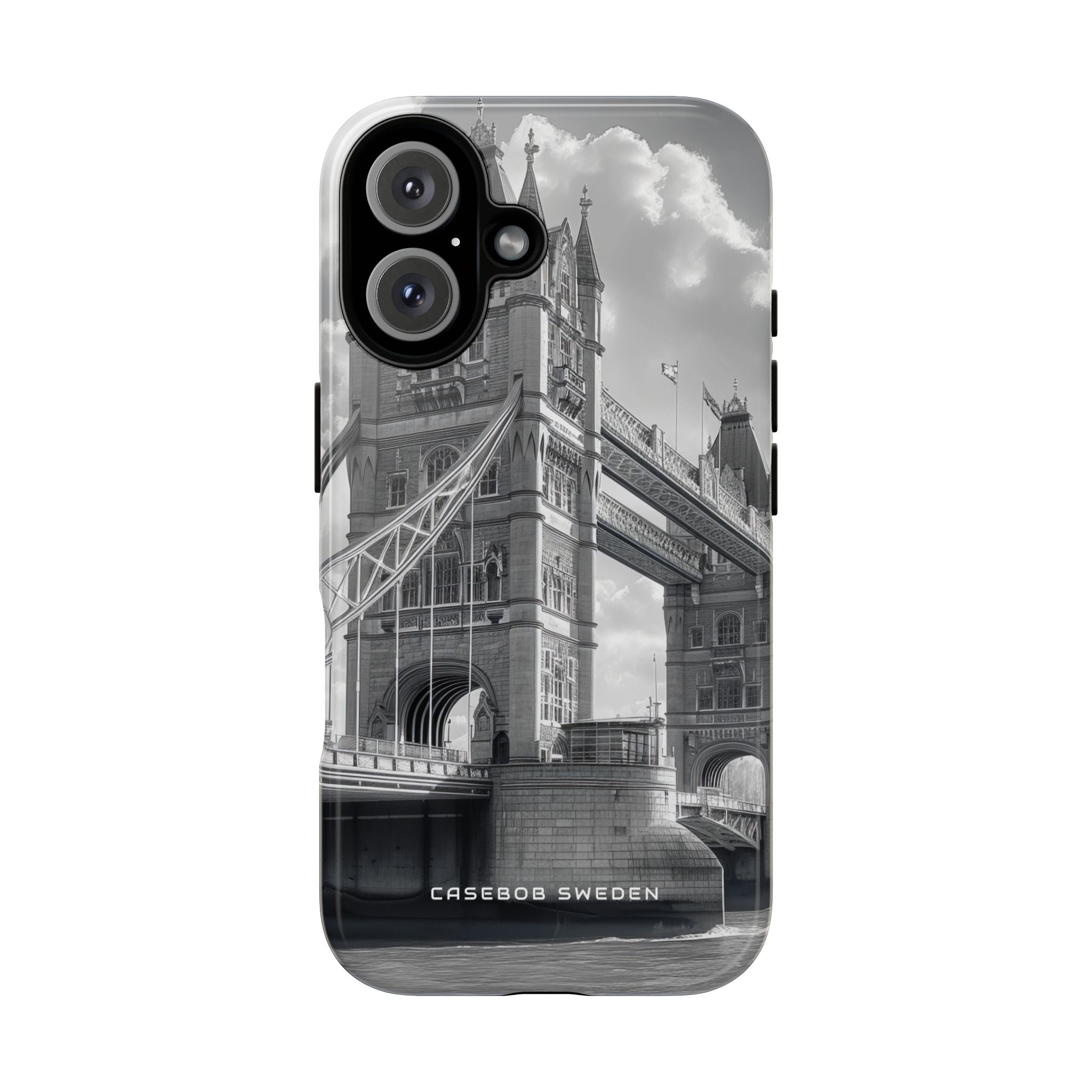 Tower Bridge Monochrome Architecture Study iPhone 16 - Tough Phone Case