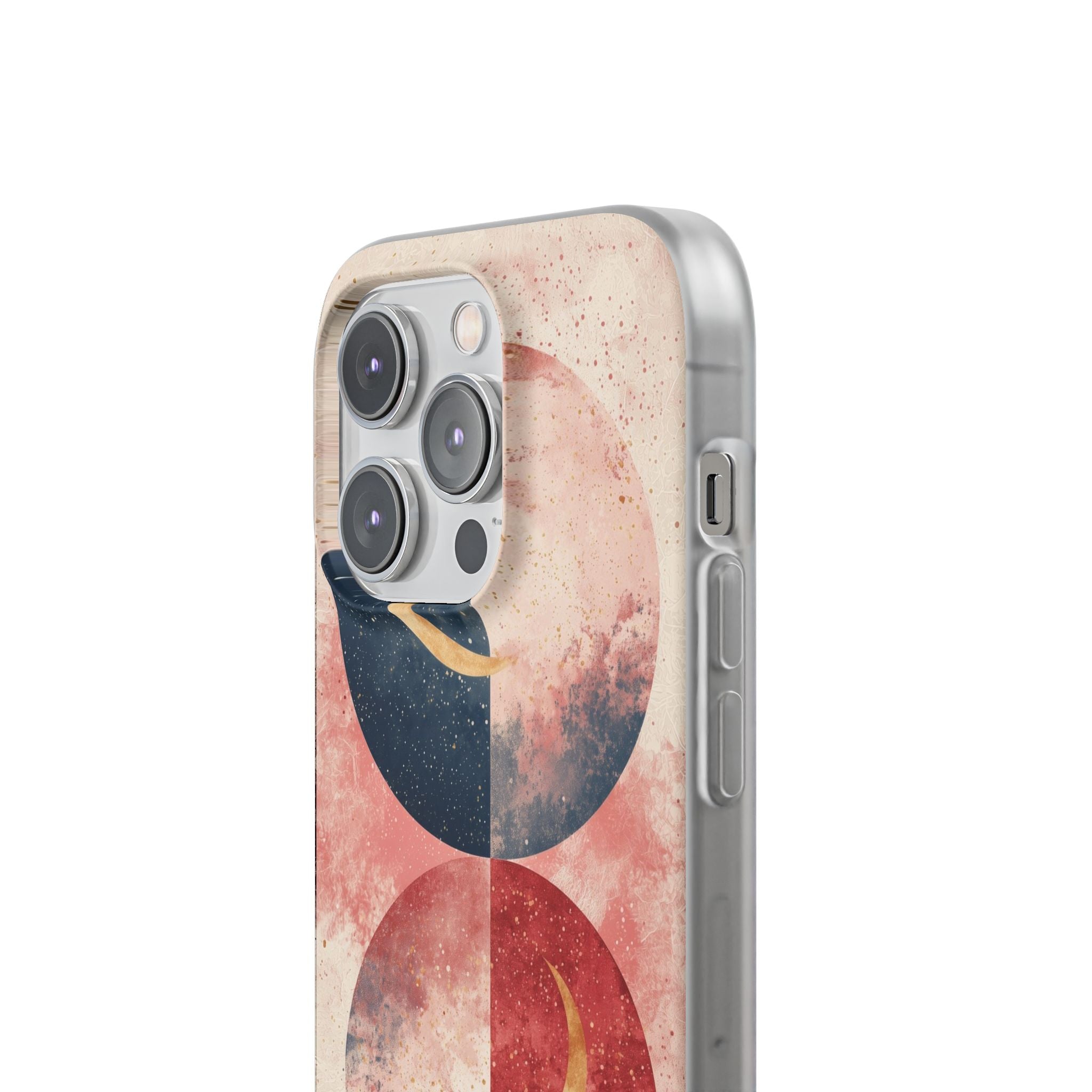 Golden Crescent Circles iPhone 14 Pro Case - Soft