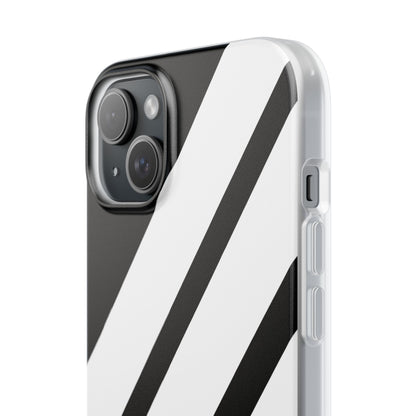 Diagonal Bands Noir iPhone 15 Plus Case - Soft