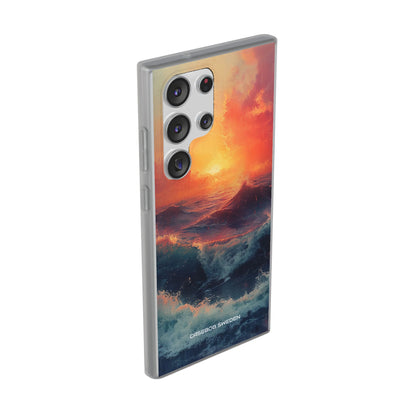 Ocean Sunset Waves - Flexi Samsung S23 Phone Case