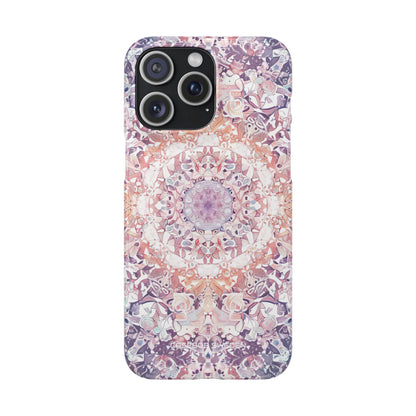 Purple Pink Mandala - Slim iPhone 15 Phone Case