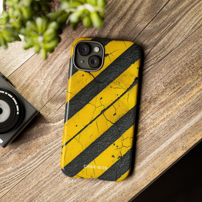 Yellow Stripe Distress iPhone 15 Plus Case - Tough