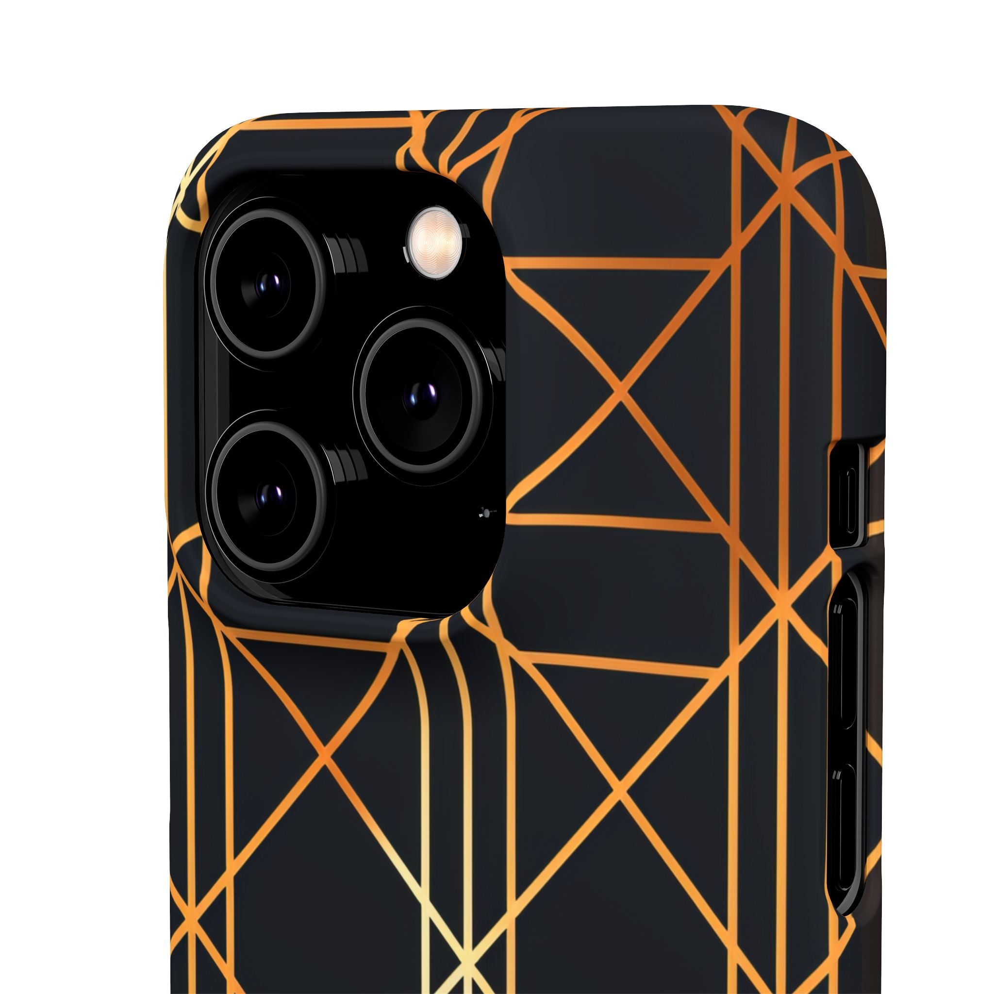 Golden Geometric Elegance iPhone 14 - Slim Phone Case