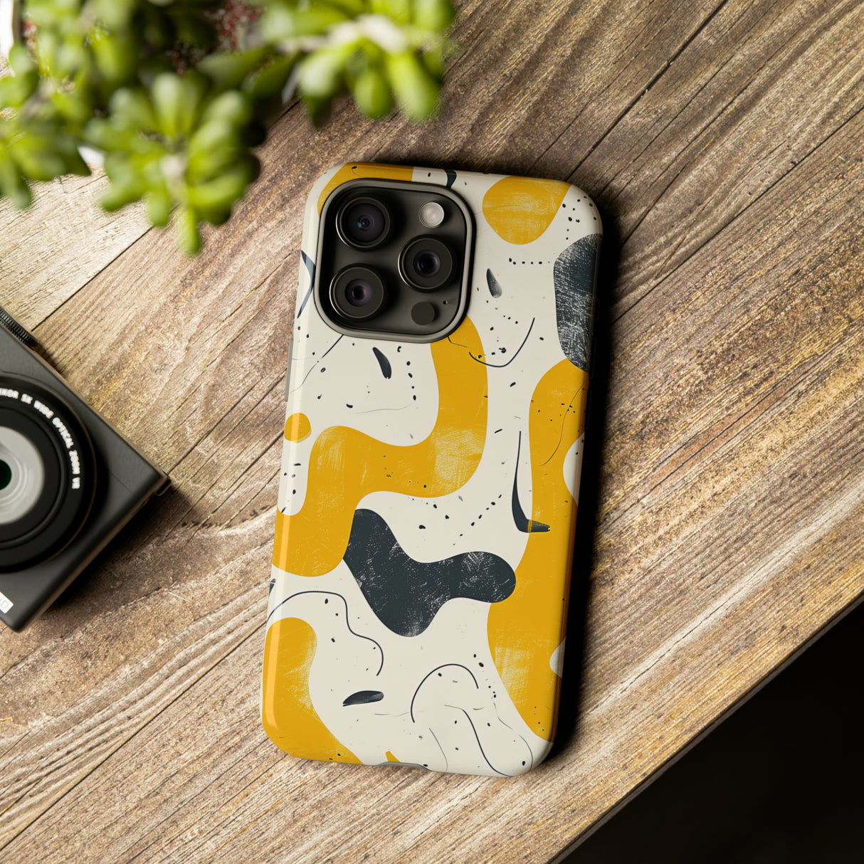 Yellow Linear Harmony - Protective Phone Case