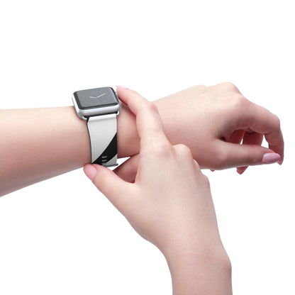 Diagonal Stripes BlackWhite - Watch Band