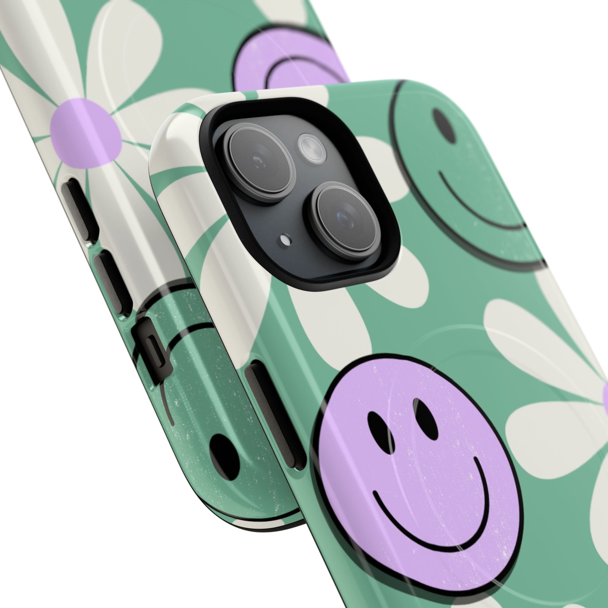 Smiley Daisy Glow iPhone 15 Case - Tough+