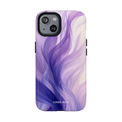 Purple Ribbon Waves iPhone 14 Case - Tough+