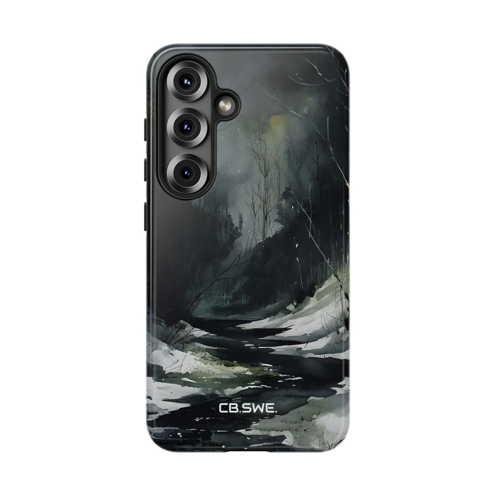 Moody Winter Landscape Watercolor Art Phone Cover Samsung S25 - Tough