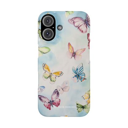 Watercolor Butterfly Bliss - Slim iPhone 16 Phone Case