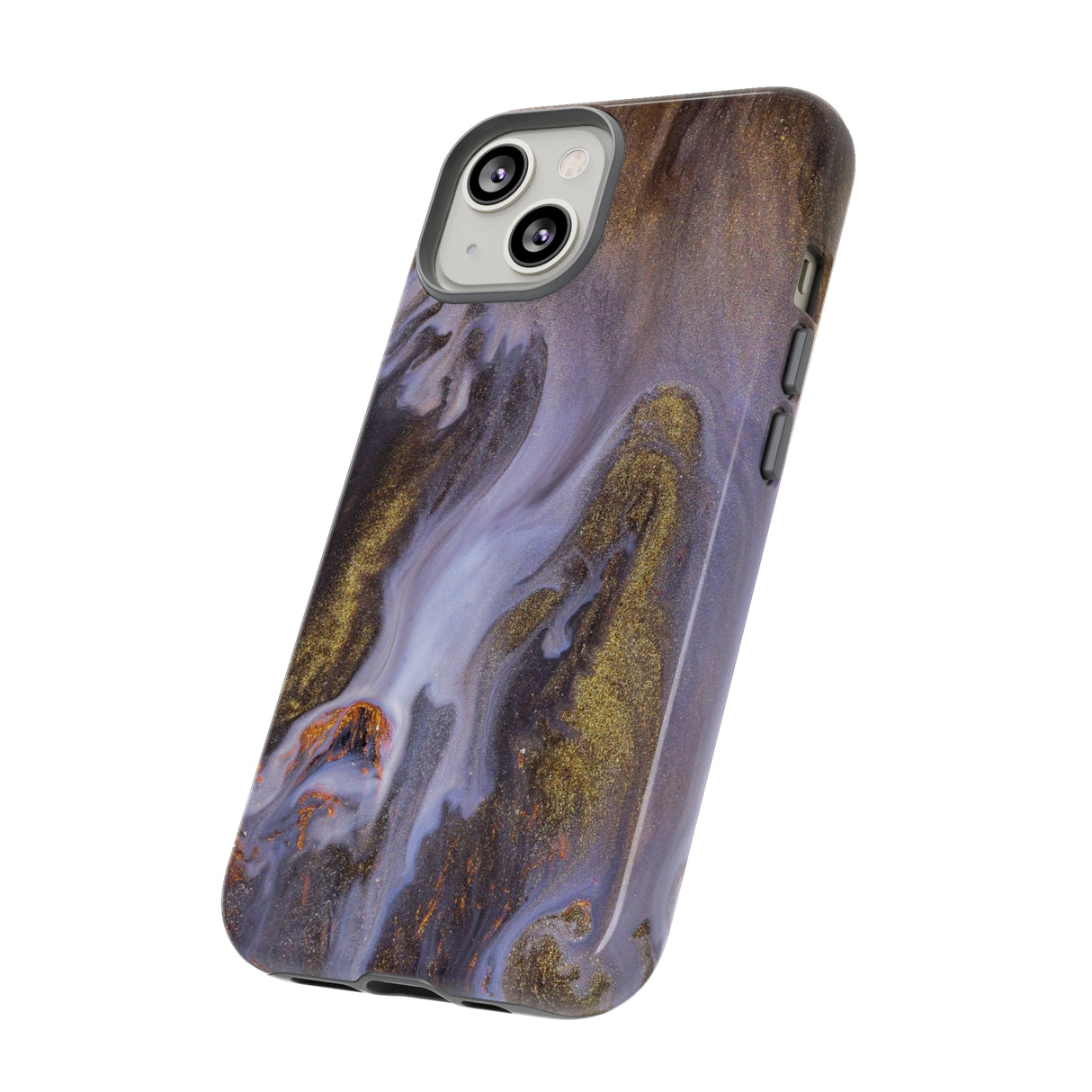 Purple Gold Ink Art iPhone Case (Protective) Phone Case