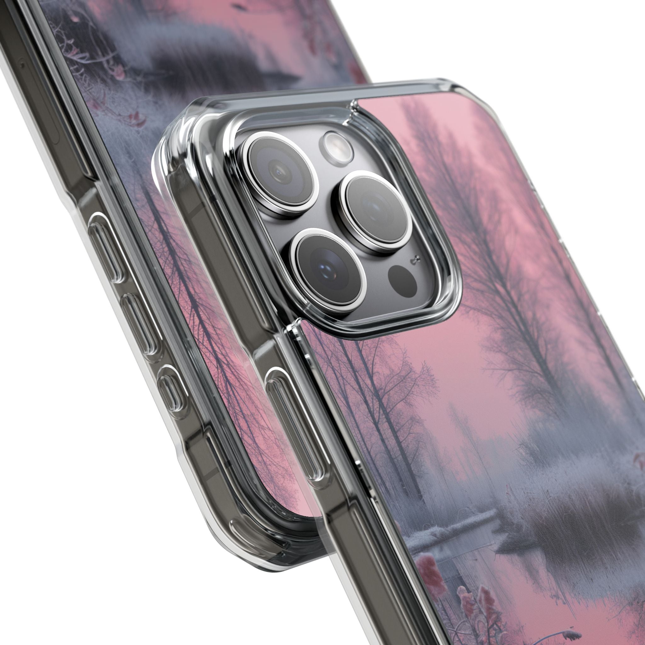 Pink Serenity Case - Clear Impact iPhone 15 Phone Case