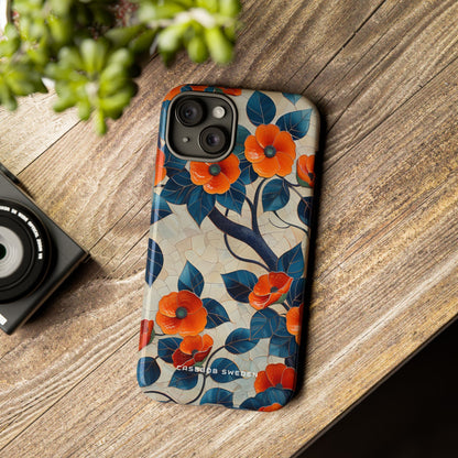 Orange Blossoms Mosaic Harmony iPhone 15 - Tough Phone Case