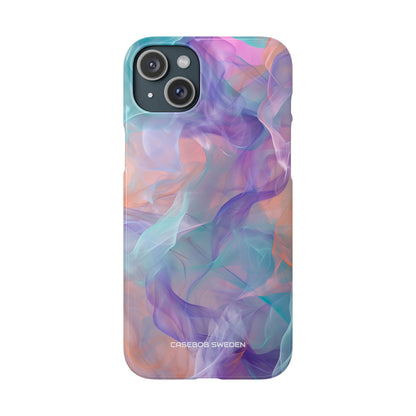 Dreamy Teal Flow - Slim iPhone 15 Phone Case