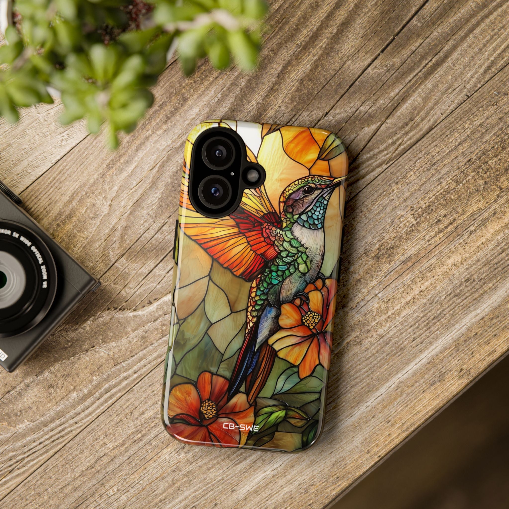 Hummingbird Dances Among Flowers - iPhone Case