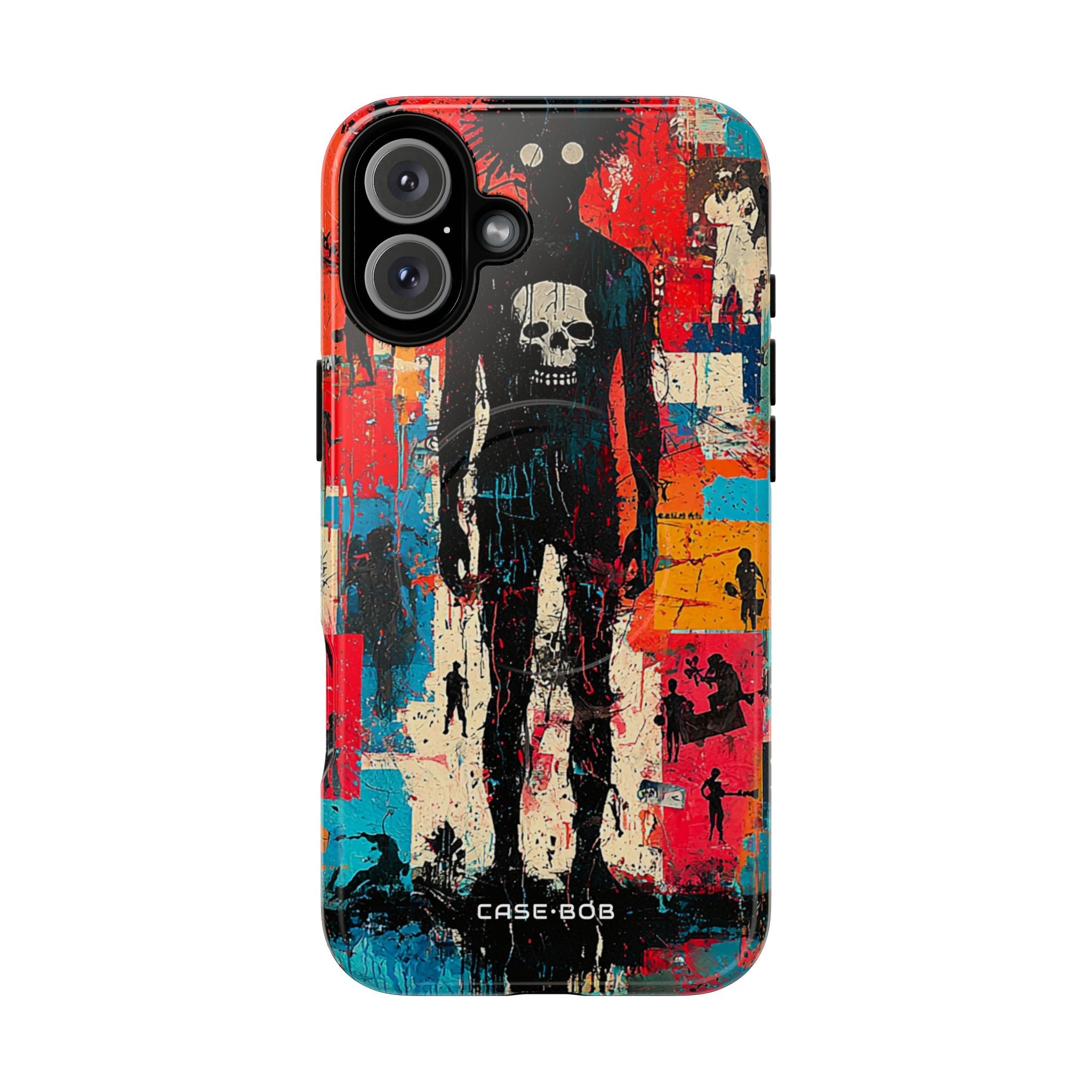 Spiky Skull Silhouette iPhone 16 Plus Case - Tough+